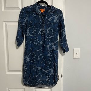 Joe Fresh blue camouflage denim collared dress
